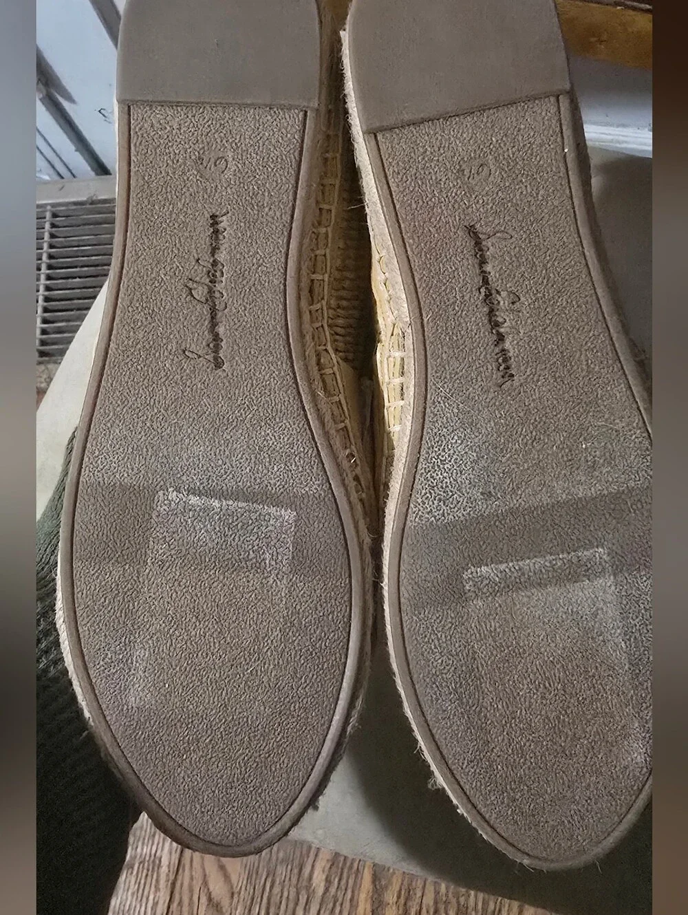 Sam Edelman Beige Woven Espadrille Slip-Ons